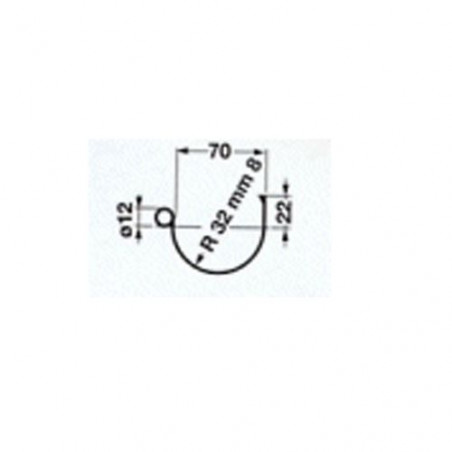 Gouttière zinc demi-ronde 16 - 2 mètres