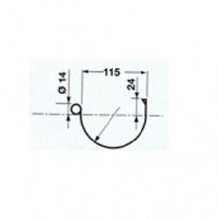 Gouttière zinc demi-ronde 25 - 4 mètres