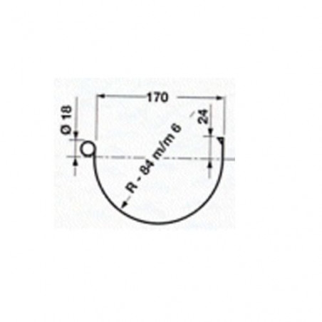 Gouttière zinc demi-ronde 33 - 4 mètres