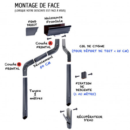 Coude frontal A intérieur aluminium gris