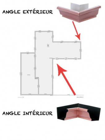 Angle intérieur 90 ° aluminium marron