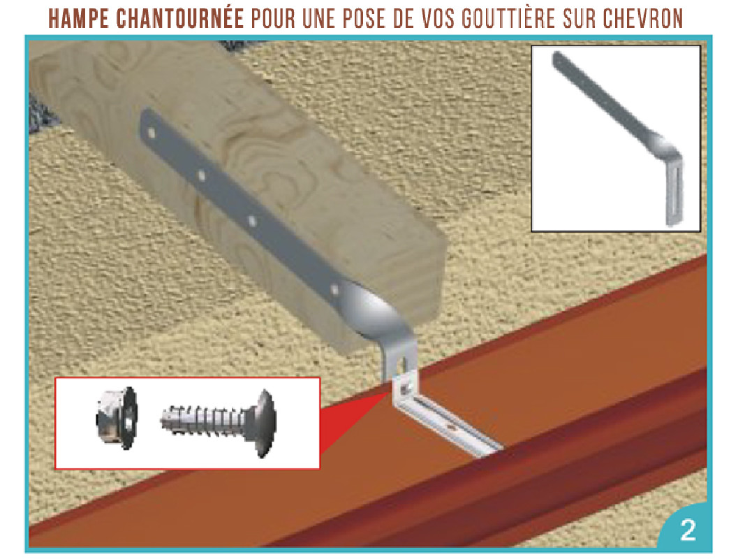 Hampes chantournée acier galva 335 mm 