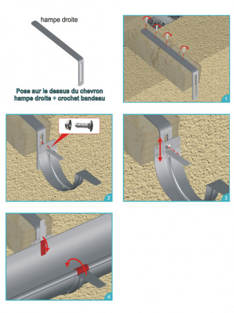 Hampe droite cuivre 250 mm Hampe droite cuivre 250 mm