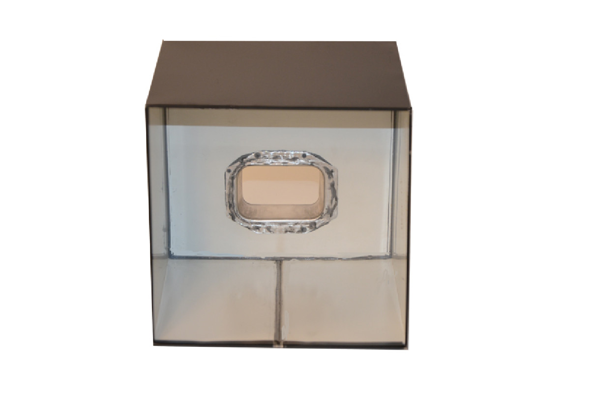 Boîte à eau Aluminium gris ardoise 7016 200 X 200 sortie rectangulaire 60 X 80 