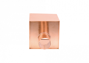 Boîte à eau cuivre 200 X 200  sortie cylindrique D80 