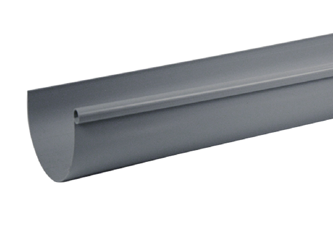 Gouttière PVC Gris demi-ronde dev 25  - 2 mètres