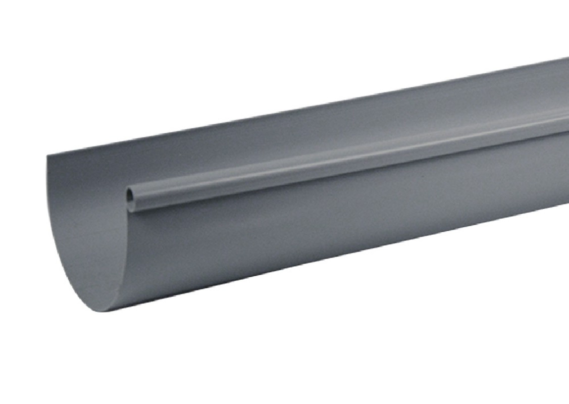 Gouttière PVC Gris demi-ronde dev 33 - 2 mètres