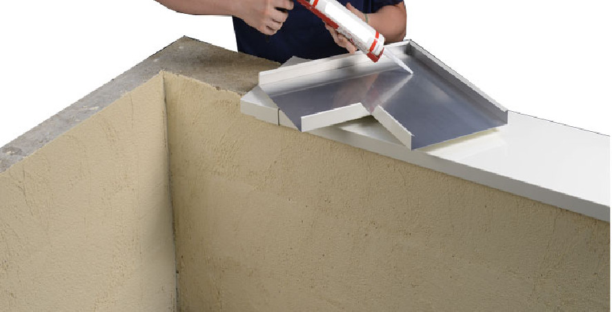 Angle couvertine aluminium 1 mm sable 1015 à 90° pour muret ou toit terrasse Angle couvertine aluminium 1 mm sable 1015 à 90° pour muret ou toit terrasse