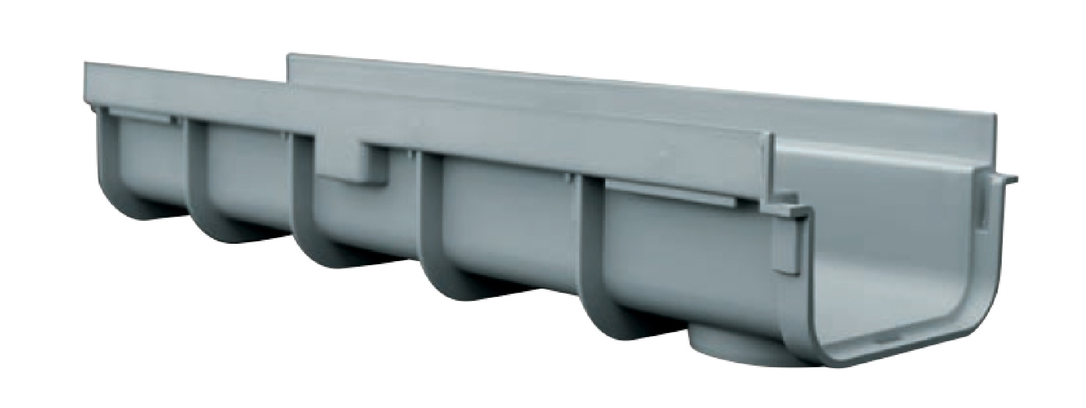 Caniveau à grille polypropylène gris