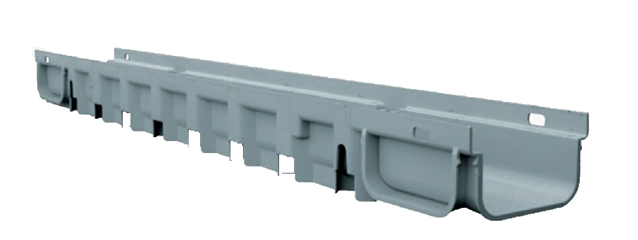 Caniveau à grille polypropylène gris