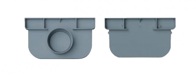 Fond naissance pour caniveau à grille polypropylène gris