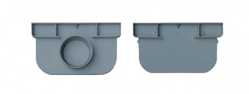 Fond naissance pour caniveau à grille polypropylène gris