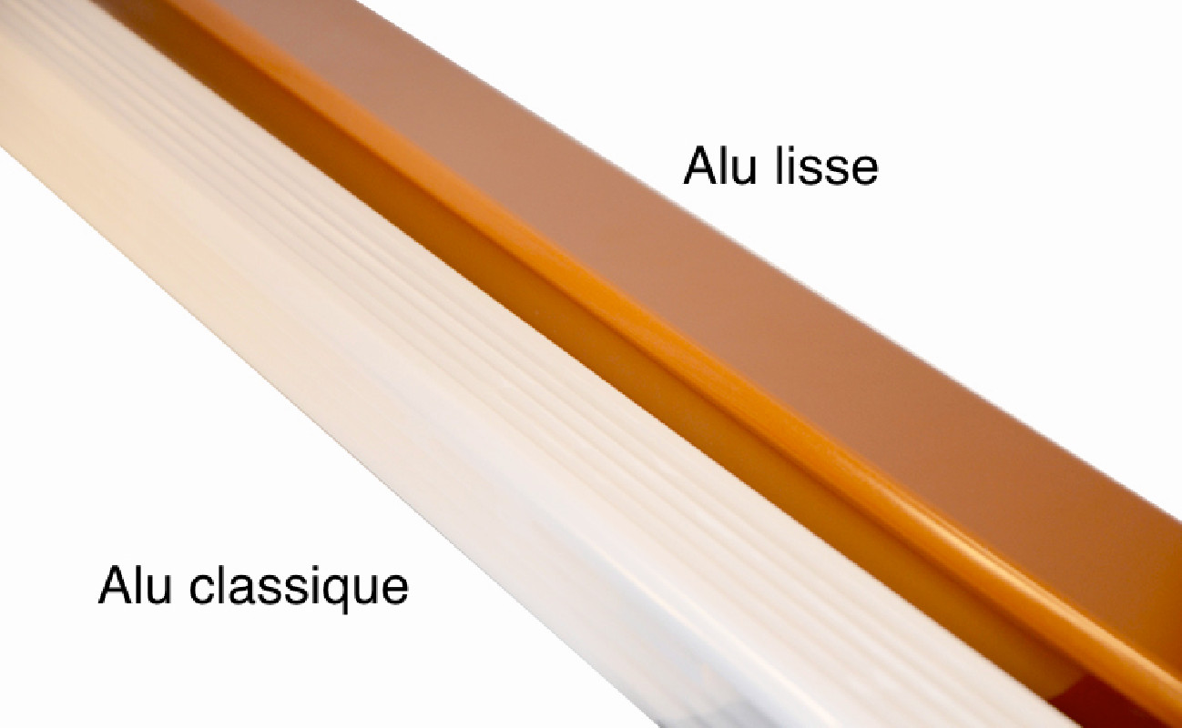Coude frontal (A) intérieur aluminium LISSE  miel 60X80