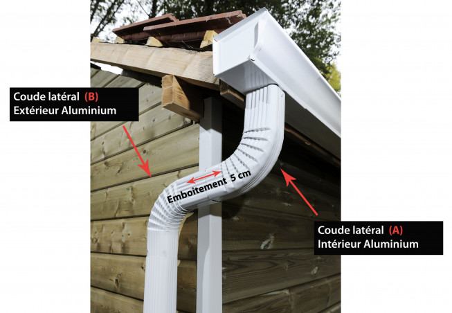 Coude latéral (A) intérieur aluminium LISSE gris métal 60X80