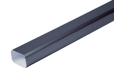 Tuyau de descente Rectangulaire aluminium LISSE Gris ardoise 60X80 - 2 mètres 