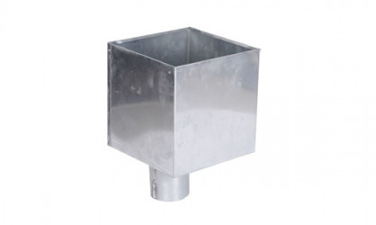 Boîte à eau zinc 300 X 300 sortie cylindrique D100 