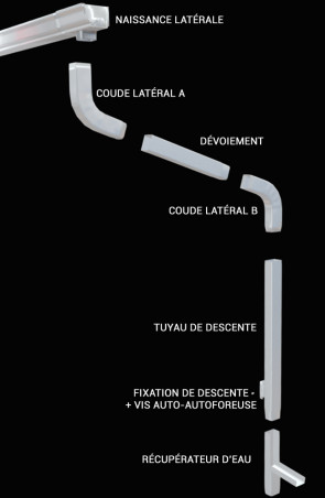 Dévoiement 50 CM aluminium noir Dévoiement 50 CM aluminium noir