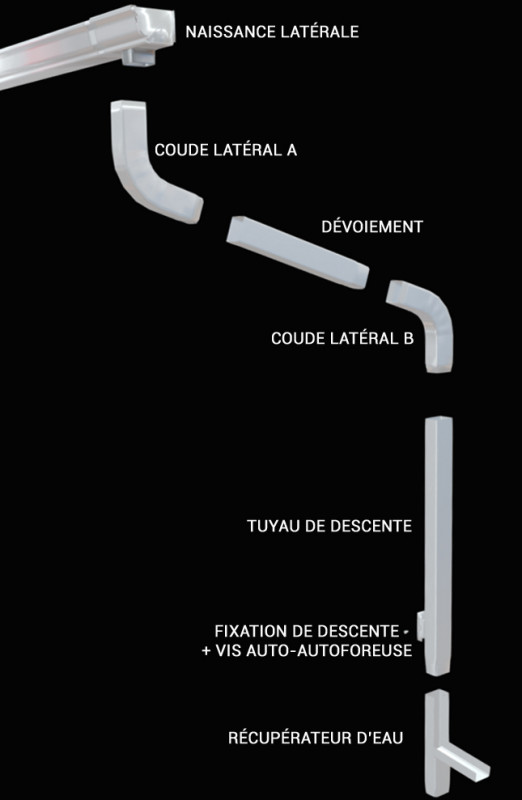 Coude latéral (B) extérieur aluminium LISSE miel 60X80