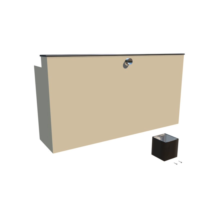 Boîte à eau Aluminium noir 9005 200 X 200  sortie rectangulaire 60 X 80 