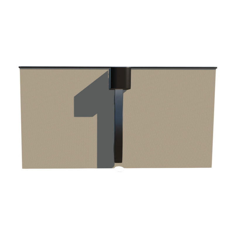 Boîte à eau Aluminium gris ardoise 7016 200 X 200 sortie rectangulaire 60 X 80 