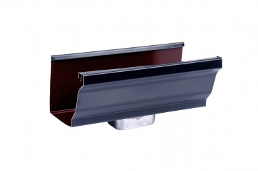 Naissance frontale gouttière aluminium Gris ardoise G300 pour relier la gouttière au tuyau