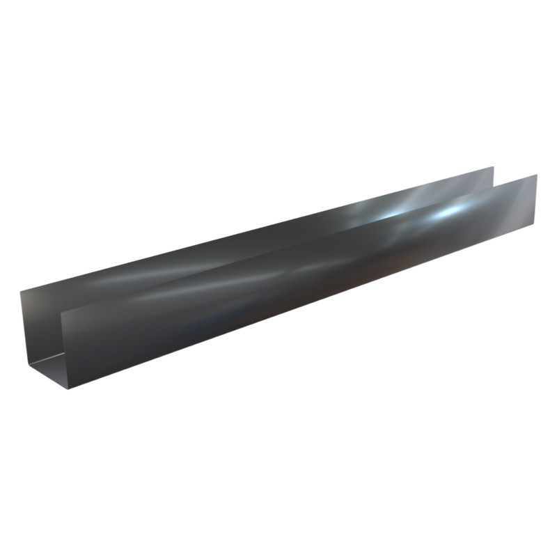 Pliage Aluminium de finition en U noir 1 mm  - 2M