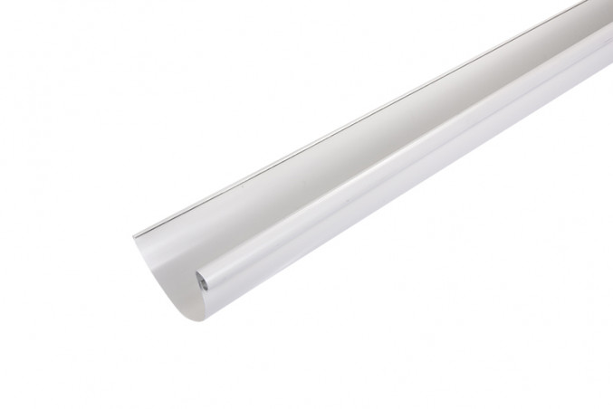 Gouttière Aluminium demi-ronde 25 - 4 mètres Blanc 9010