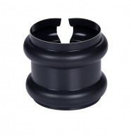 Bague double extensible Aluminium 80 mm noir 9005