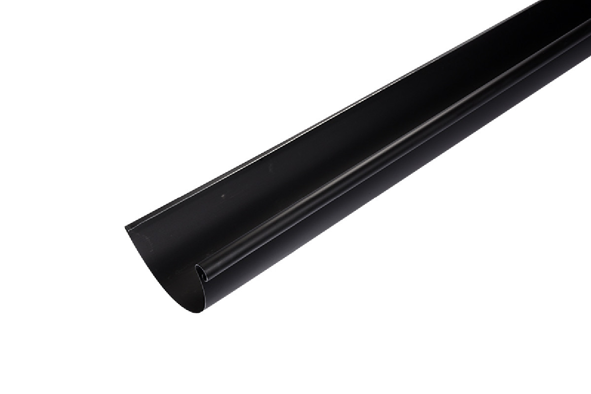 Gouttière Aluminium demi-ronde 25 - 4 mètres noir 9005