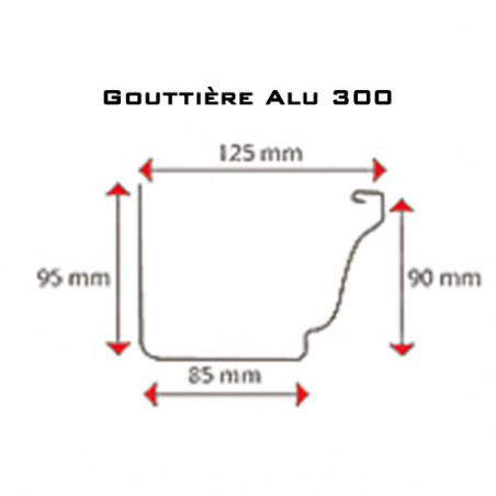 Gouttière aluminium sable - 4 mètres Gouttière aluminium sable - 4 mètres