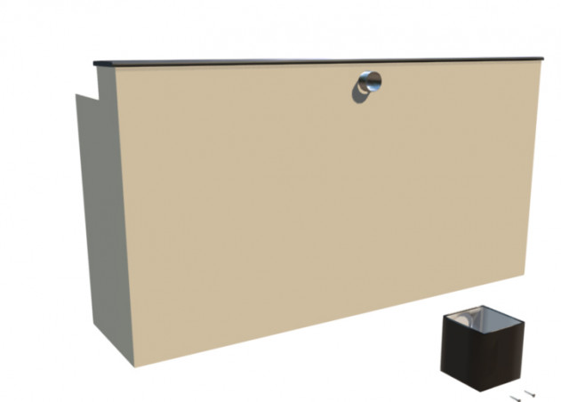 Boîte à eau Aluminium gris ardoise 7016 sortie rectangulaire 60 X 80 Boîte à eau Aluminium gris ardoise 7016 sortie rectangulaire 60 X 80