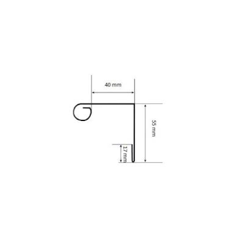 Main courante zinc naturel dévollopé 166 - 2 mètres