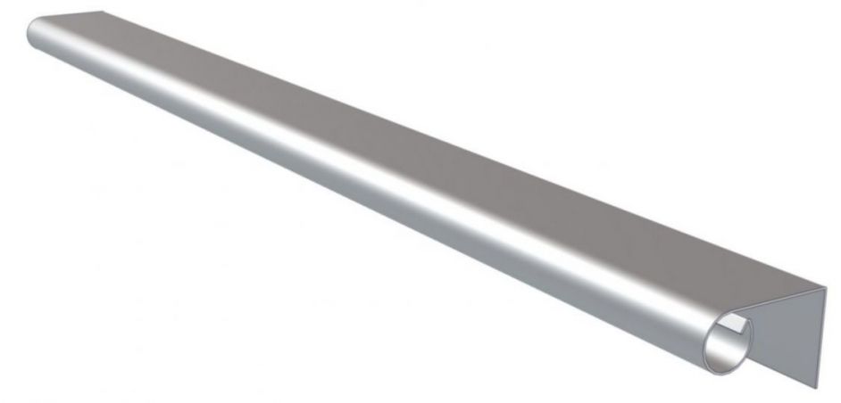 Main courante Zinc DEV 166 - Longueur 2 mètres - 25 mm entre l'intérieur de l'ourlet et l'angle Main courante Zinc DEV 166 - Longueur 2 mètres - 25 mm entre l'intérieur de l'ourlet et l'angle