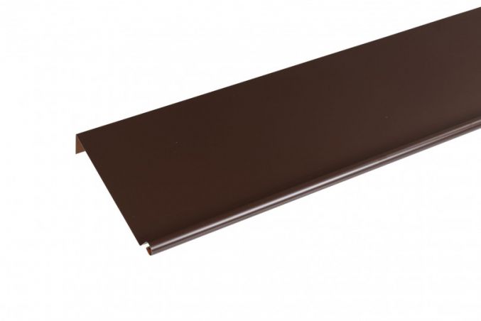 Rive biseau aluminium marron RAL 8017 - Longueur 2 mètres - DEV 440 - retour 30 mm et surface utile 350 mm Rive biseau aluminium marron RAL 8017 - Longueur 2 mètres - DEV 440 - retour 30 mm et surface utile 350 mm