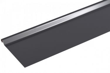 Bande de rive astragale aluminium Gris ardoise RAL 7016 - Longueur 2 mètres - Développé 210 ( surface utile 150 mm ) 