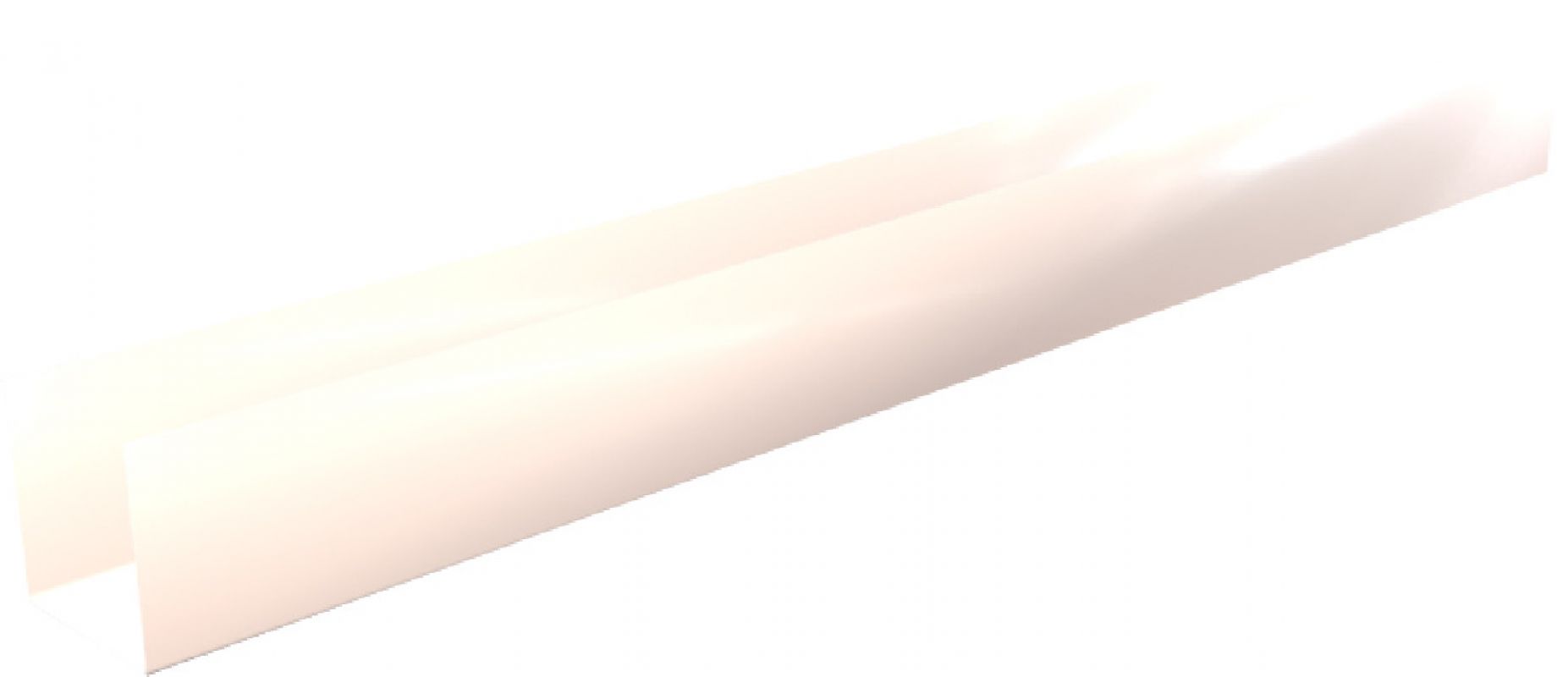 Pliage U aluminium blanc RAL 9010 - Longueur 2 mètres - A: 205 mm - B:25 mm - C: 25 mm