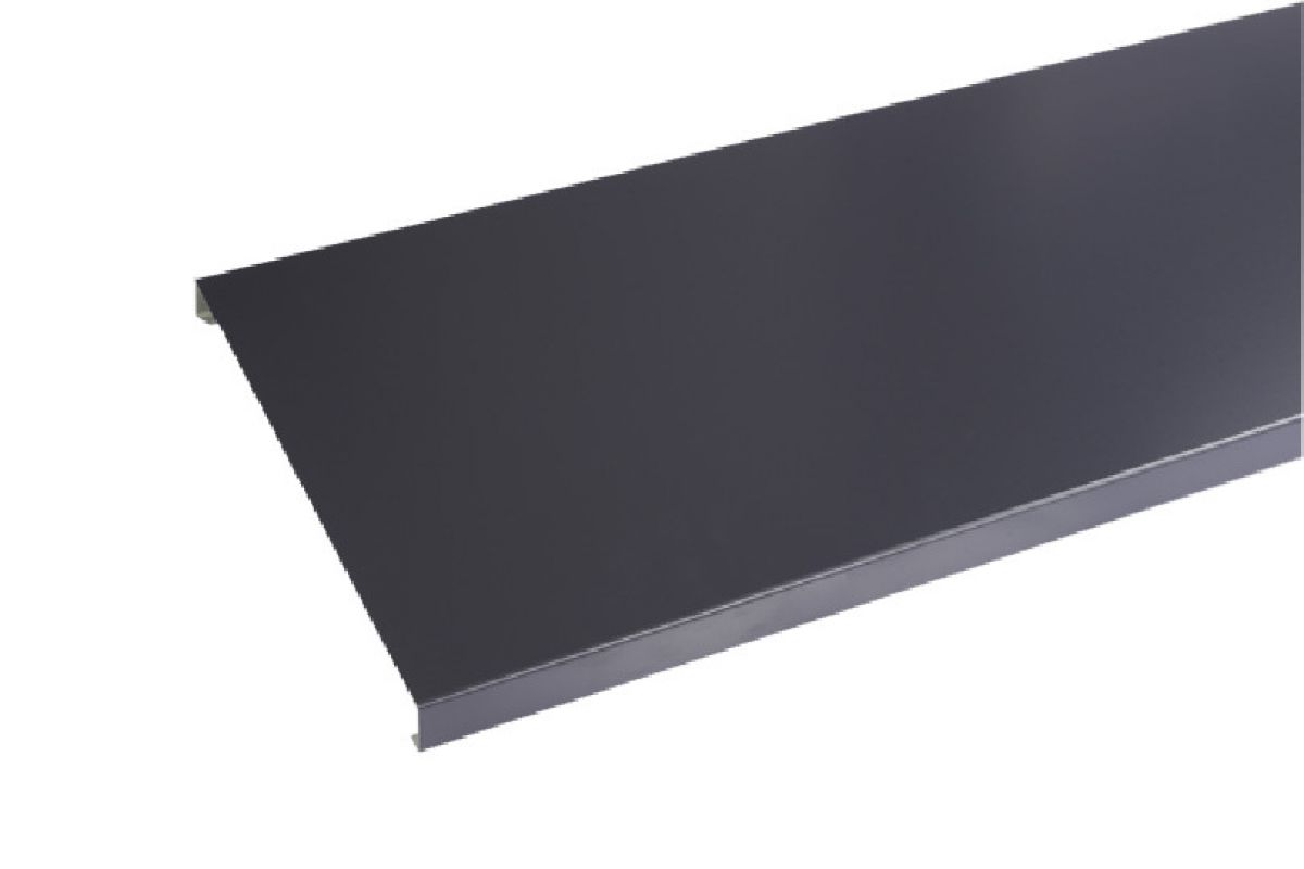 Couvertine aluminium 1 mm Gris ardoise ( 7016) - 2 mètres - Développé 340 ( largeur intérieure 320 mm ) - Retour 80 mm