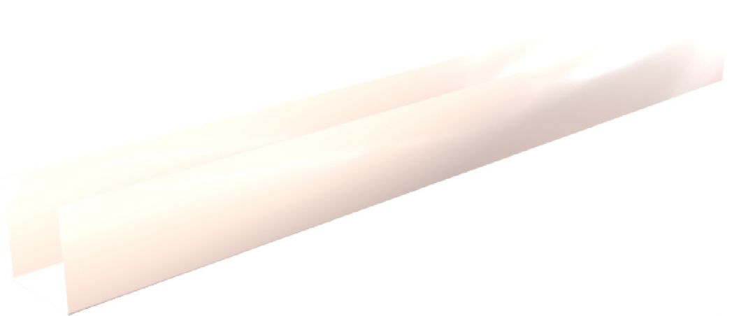 Pliage U aluminium Blanc RAL 9010 - Longueur 2 mètres - A: 205 mm - B: 30 mm - C: 25 mm