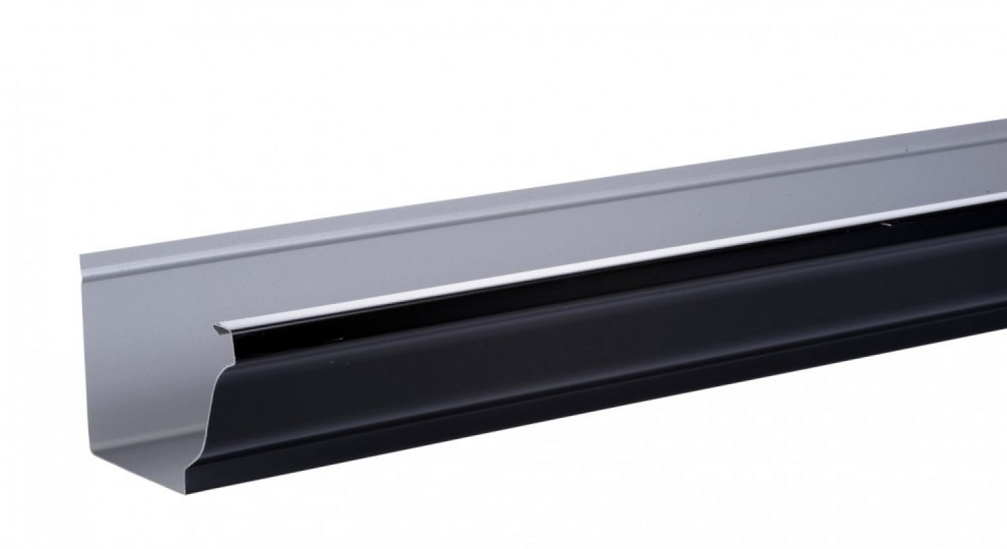 Gouttière aluminium Noir RAL 9005 - G300 - Longueur 3 mètres - 
