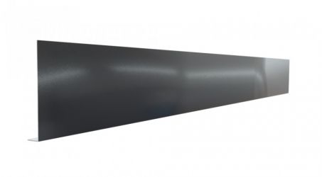 Pliage L aluminium noir ( 0,7 mm ) RAL 9005 - Longueur 2 mètres - A: 380 mm - B: 40 mm