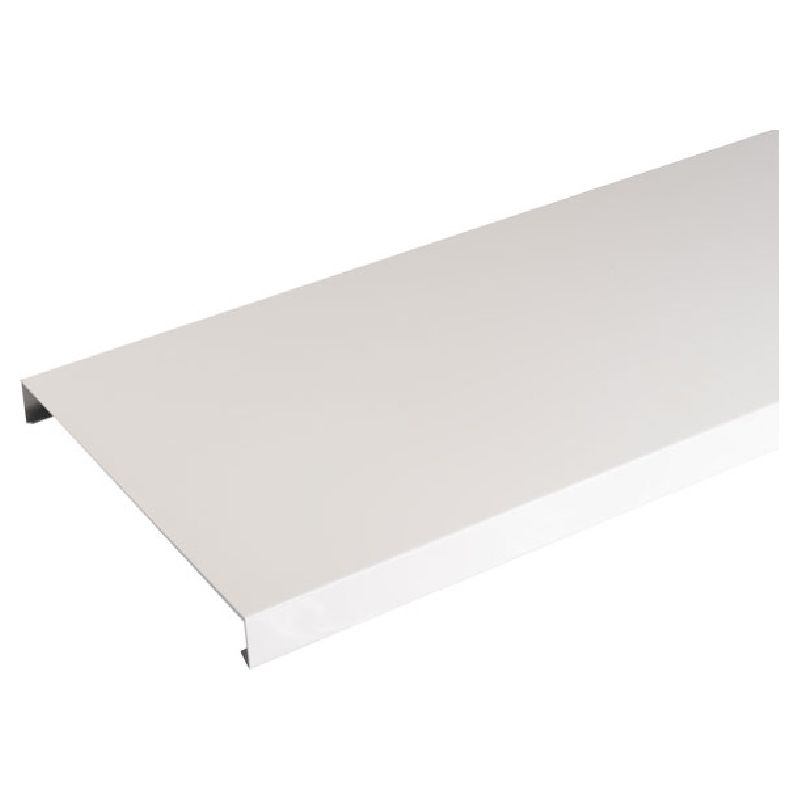 Couvertine aluminium Blanc RAL 9010 - 2 mètres - Largeur 270 mm - Retours 20 mm - Pinces : 10 mm