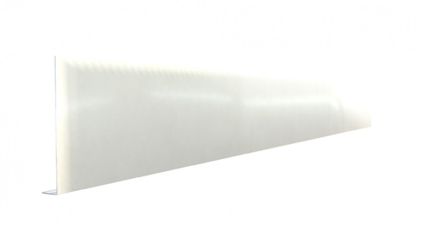 Pliage L aluminium Blanc RAL 9010 - Longueur 2 mètres - Hauteur pliage: 110 mm - Retour : 20 mm
