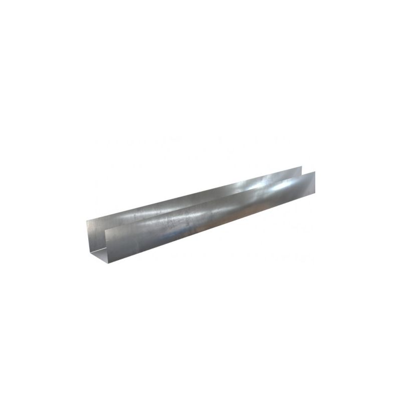 Pliage U zinc - Longueur 2 mètres - A: 170 mm - B: 200 mm - C: 120 mm - Angle 107 °