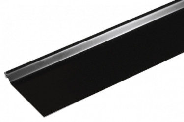 Echantillons bande de rive astragale aluminium Noir RAL 9005 - Longueur 30 cm - Développé 333