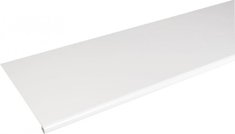 Bande ourlet aluminium Blanc RAL 9010 ( 0,7 mm) - Longueur 2 mètres - Développé 225 ( surface utile 180 mm-