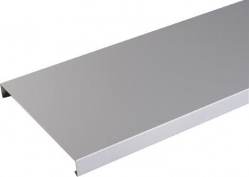 Couvertine aluminium Gris métal RAL 9006 ( 0,7 mm) - Longueur 2 mètres - Largeur 550 mm ( largeur intérieure 530 mm) et Retours 