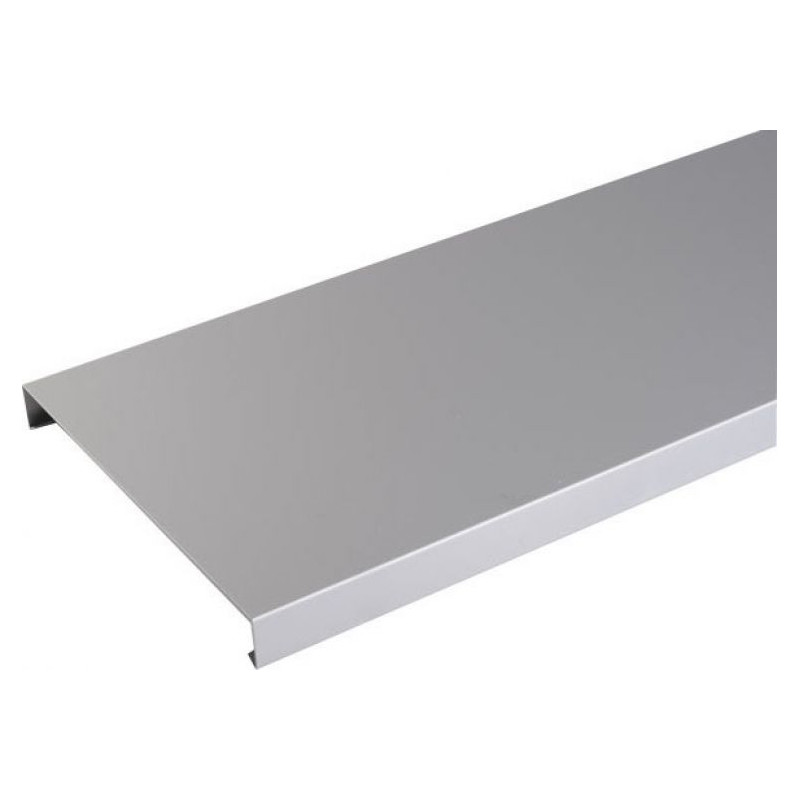 Couvertine aluminium Gris métal RAL 9006 ( 0,7 mm) - Longueur 2 mètres - Largeur 550 mm ( largeur intérieure 530 mm) et Retours 