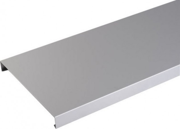 Couvertine aluminium Gris métal RAL 9006 ( 0,7 mm) - Longueur 2 mètres - Largeur 550 mm ( largeur intérieure 530 mm) et Retours 