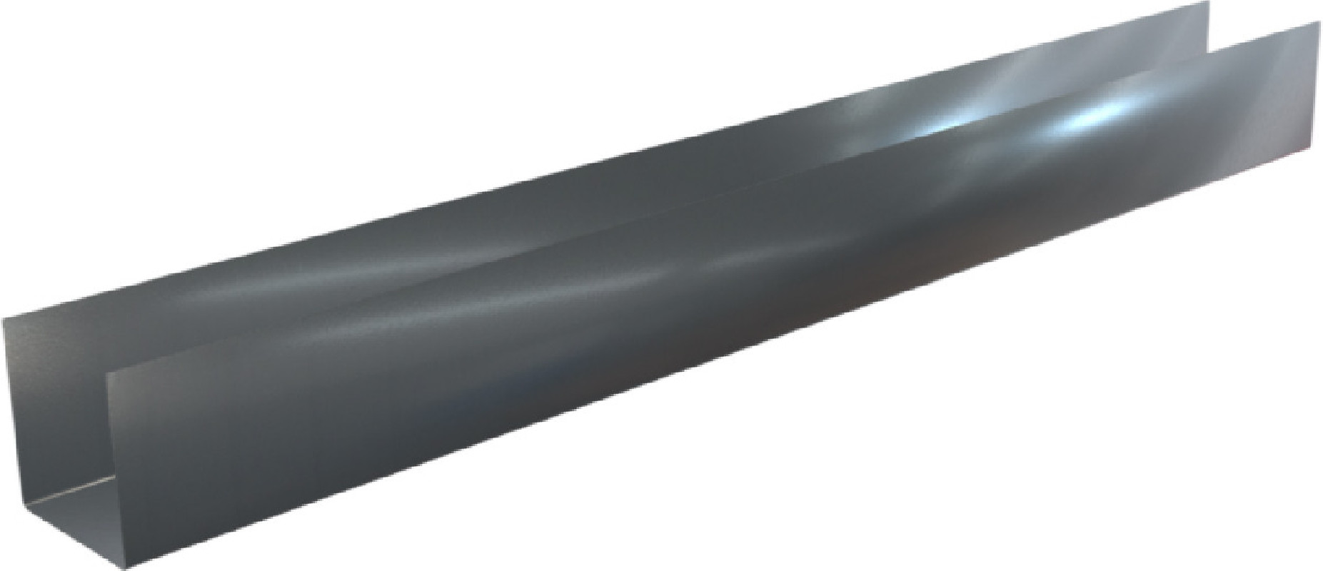 Pliage U aluminium 1 mm Gris ardoise RAL 7016 - Longueur 2 mètres - A: 50 mm - B: 131 mm -C: 50mm