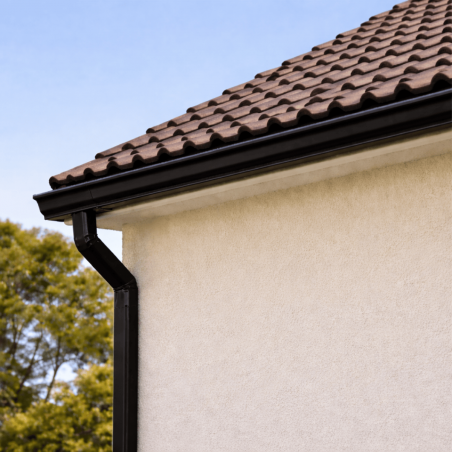 Gouttière Aluminium noir G300 - 1 mètre